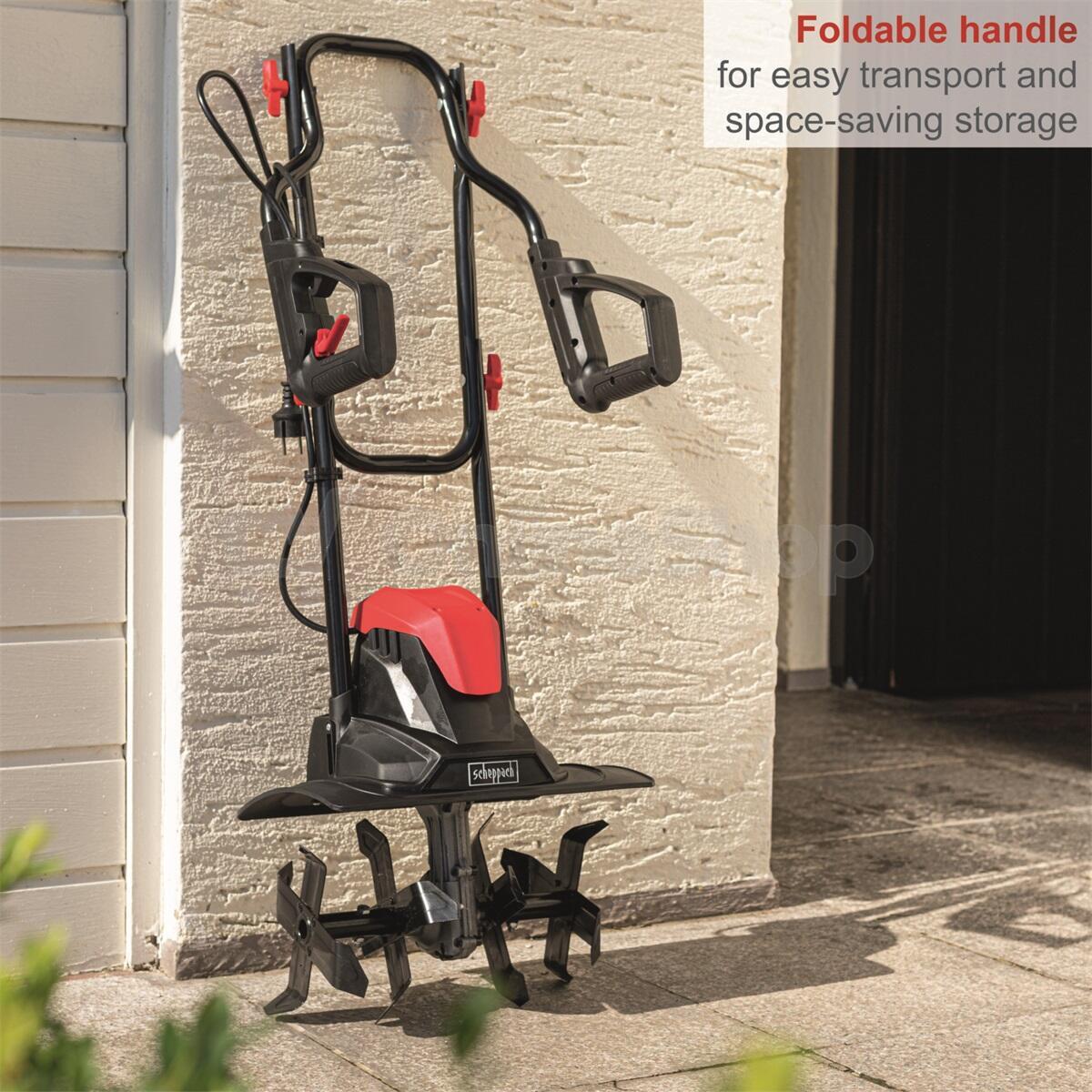 Scheppach MTE 380, kultivátor s elektrickým motorem 1050 W