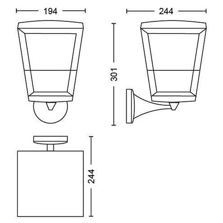 17439/30/P7 Hue WACA Econic venkovn nstnn LED svtidlo 15W 1150lm 2200-6500K RGB IP44 ern Philips HUE