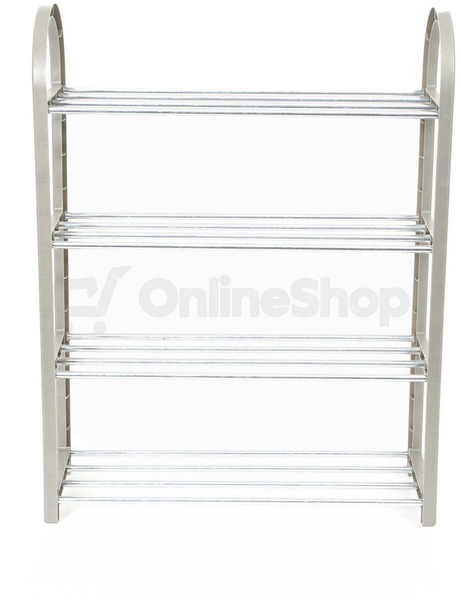 Čtyřpatrový botník Compactor Poly na 12 párů bot, Polypropylen -chrom, 49,5 x 18,4 x 65 cm