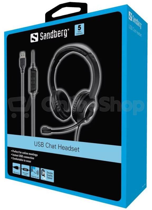 Sandberg PC sluchátka USB Chat Headset s mikrofonem, černá (126-16)