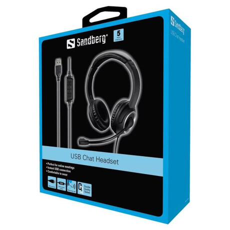 Sandberg PC&nbsp;sluchátka USB Chat Headset s&nbsp;mikrofonem, černá (foto 3)