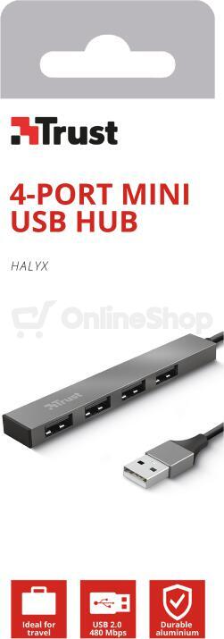 Trust HALYX 4-PORT MINI USB HUB (23786)