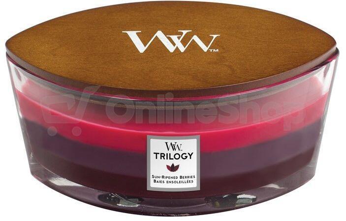 Vonná svíčka WoodWick Trilogy Sun Ripened Berries, 453,6 ml