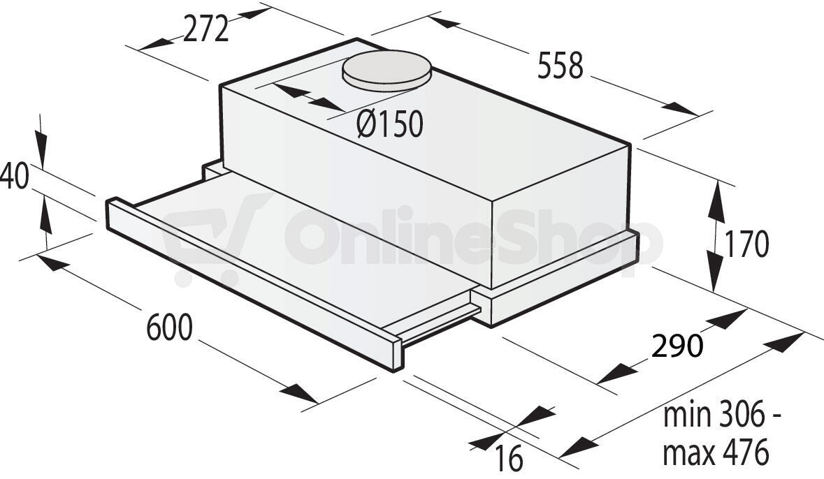 Odsavač par Gorenje TH60E3X G400