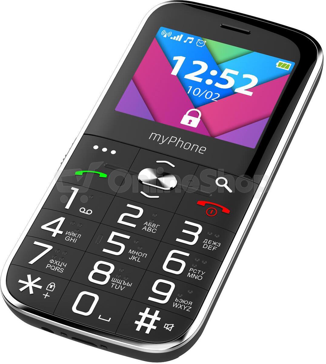 Telefon myPhone Halo C Senior černý s nabíjecím stojánkem