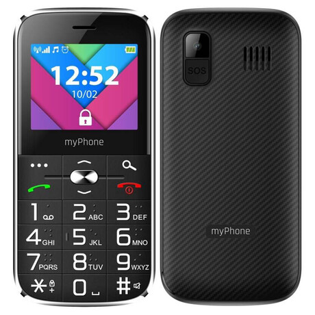 Telefon myPhone Halo C Senior ern s nabjecm stojnkem