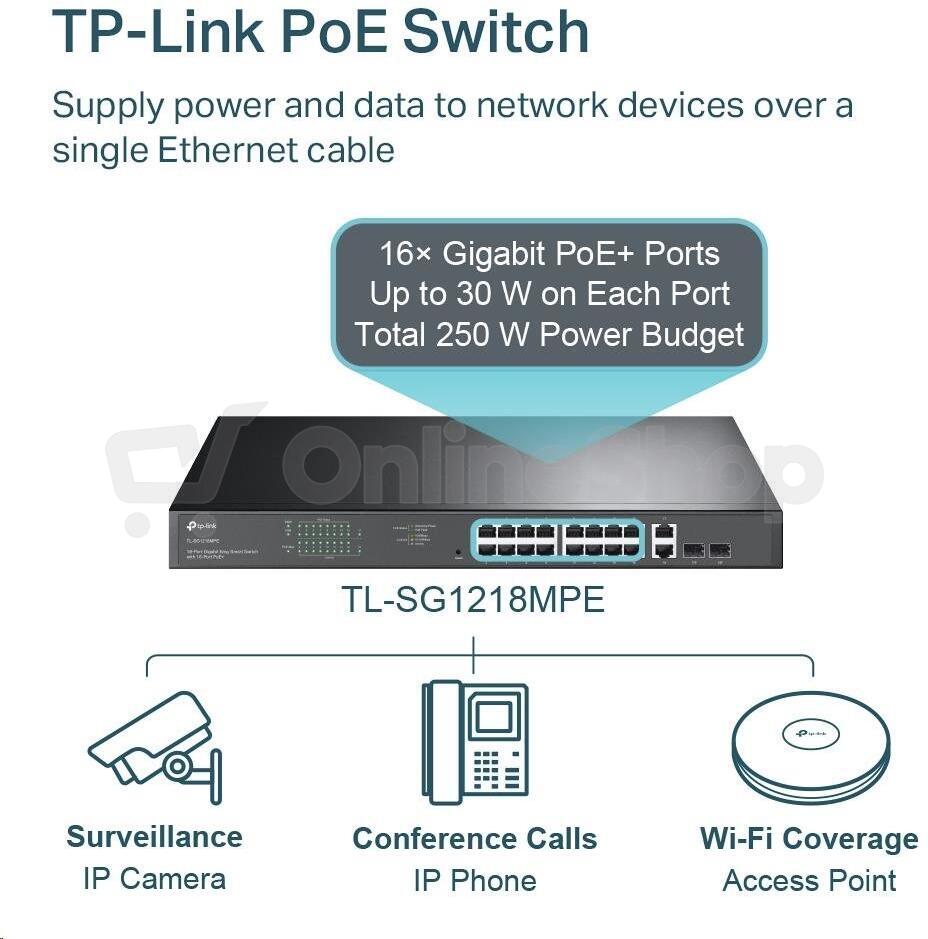 Přepínač TP-Link TL-SG1218MPE