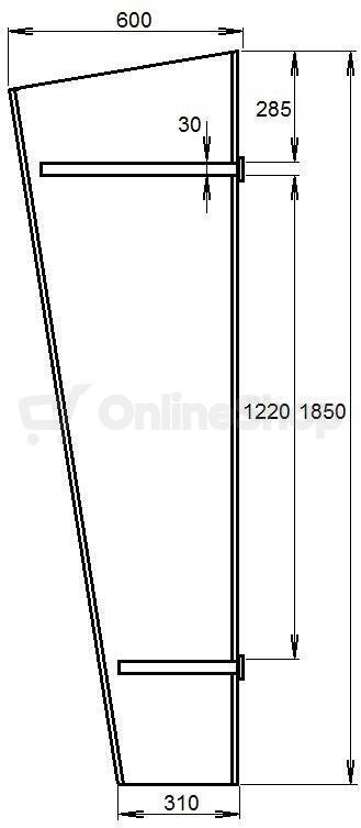 Boční stěna LANITPLAST UNI antracit / PLEXI LG2185