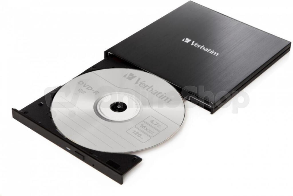 VERBATIM externí mechanika DVD-RW Rewriter USB-C, černá + NERO (43886)