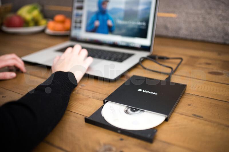 VERBATIM externí mechanika DVD-RW Rewriter USB-C, černá + NERO (43886)