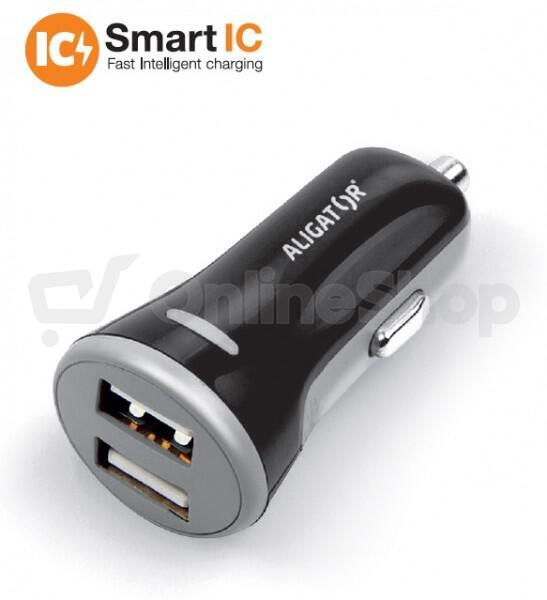Nabíječka ALIGATOR CHS0005 do auta 3.4A, 2xUSB, smart IC, černá