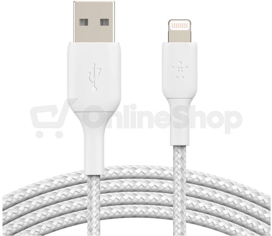 Belkin BOOST CHARGE Lightning/USB-A kabel, 15cm, bílý - odolný (CAA002bt0MWH)