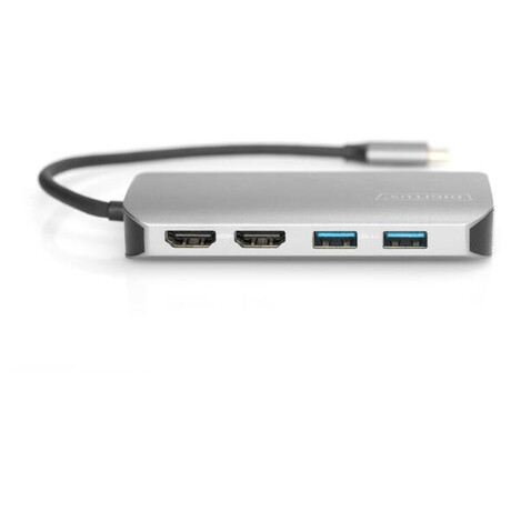 Digitus 8portov dokovac stanice USB-C, 2xUSB3.0, 1xRJ45, 2xHDMI, 1xPD, 1xMicro SD, 1xSD, ed (foto 3)