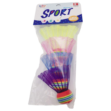 Teddies Mky/Koky na badminton barevn 4ks plast v sku 10,5x27x5cm