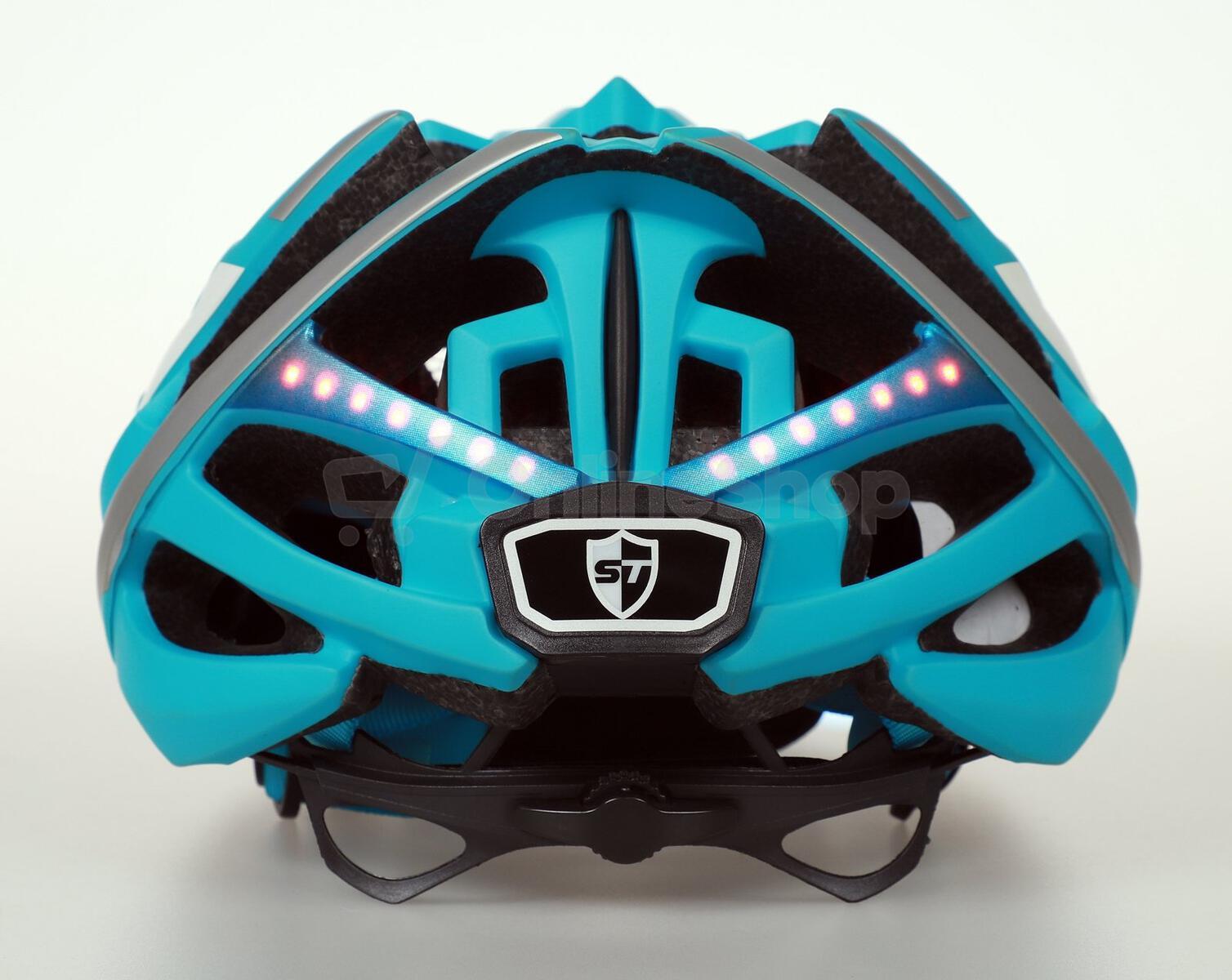 Chytrá cyklistická helma Safe-Tec TYR 2 Turquoise L (58cm - 61cm)