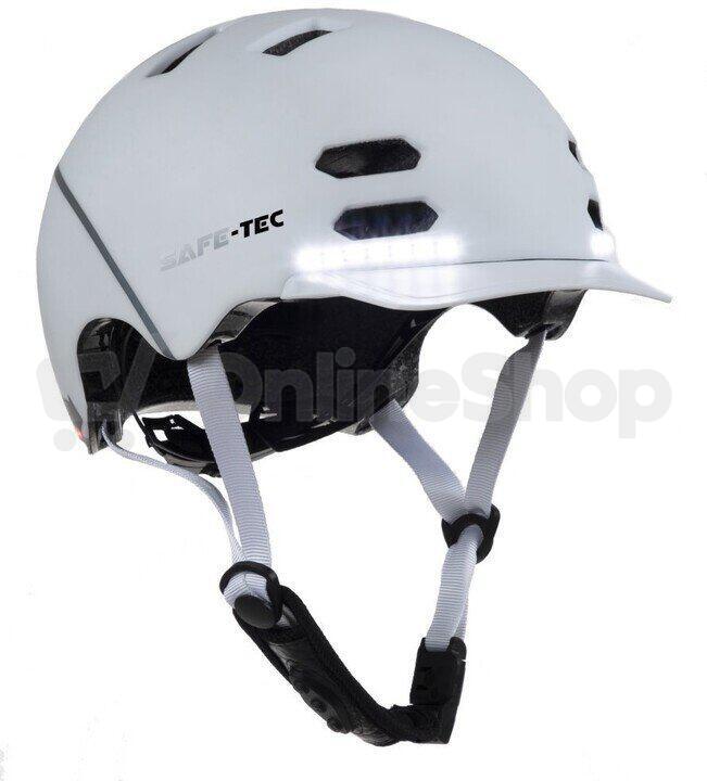 Chytrá helma Safe-Tec SK8 White L (58cm - 61cm)