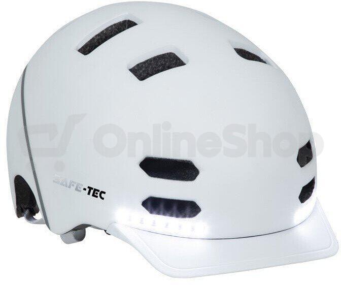 Chytrá helma Safe-Tec SK8 White L (58cm - 61cm)