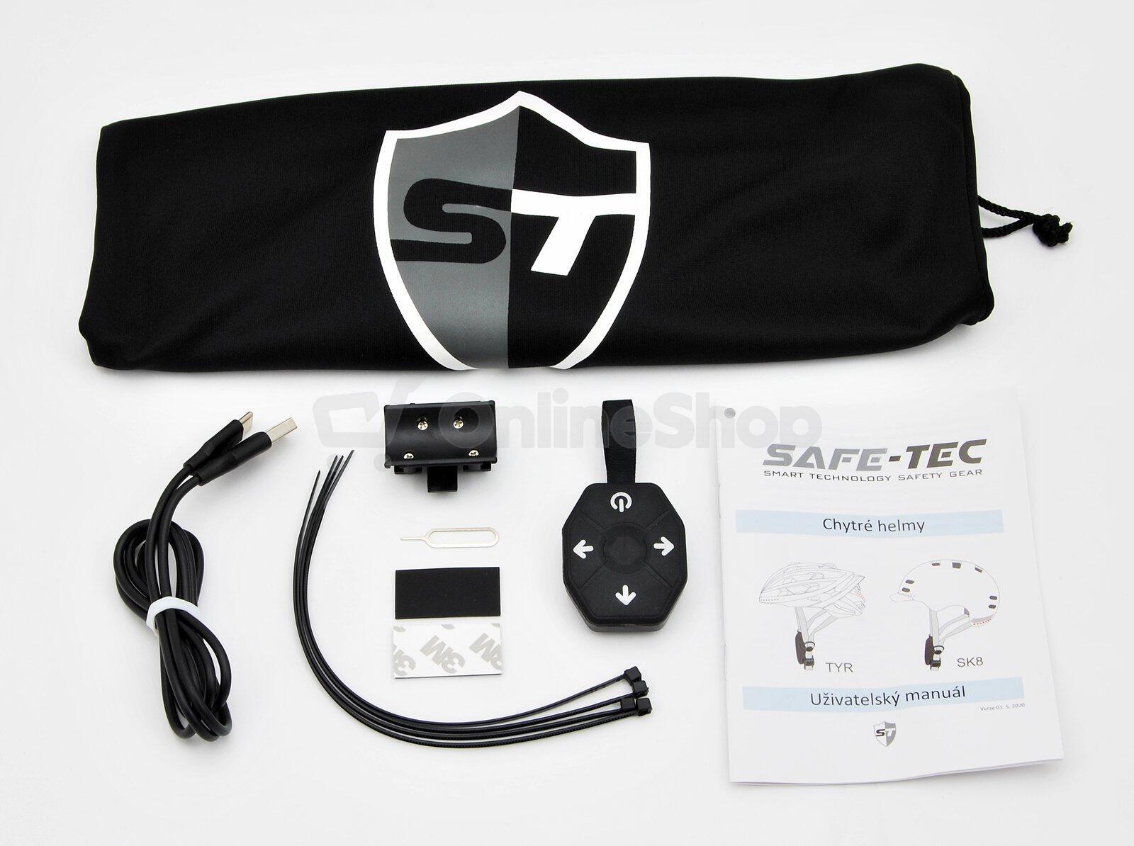 Chytrá helma Safe-Tec SK8 White L (58cm - 61cm)