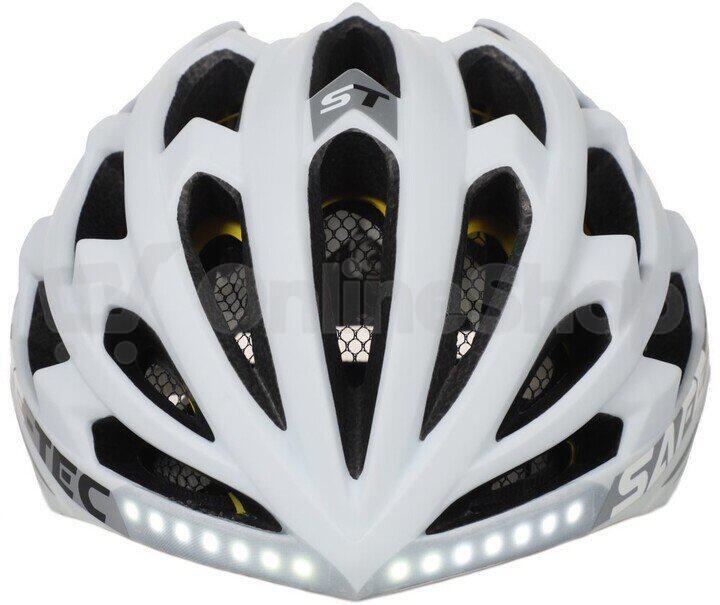 Chytrá cyklistická helma Safe-Tec TYR 3 XL 61 cm - 63 cm, bílá