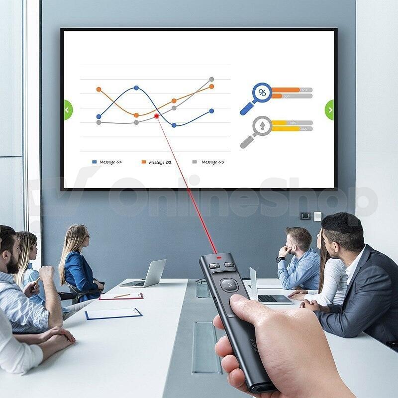 Baseus Orange Dot Multifunctionale remote control for presentation, with a laser pointer