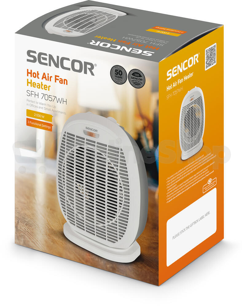 Teplovzdušný ventilátor Sencor SFH 7057WH
