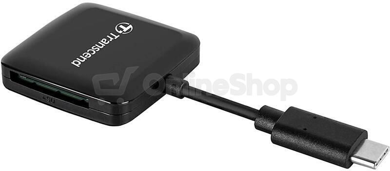 Transcend RDC3 USB-C (3.2 Gen 1) čtečka paměťových karet SDHC/SDXC (UHS-I)/microSDHC/microSDXC (UHS-I), černá (TS-RDC3)