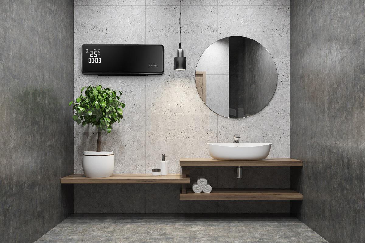 Nástěnné keramické topidlo Concept QH4001, černá