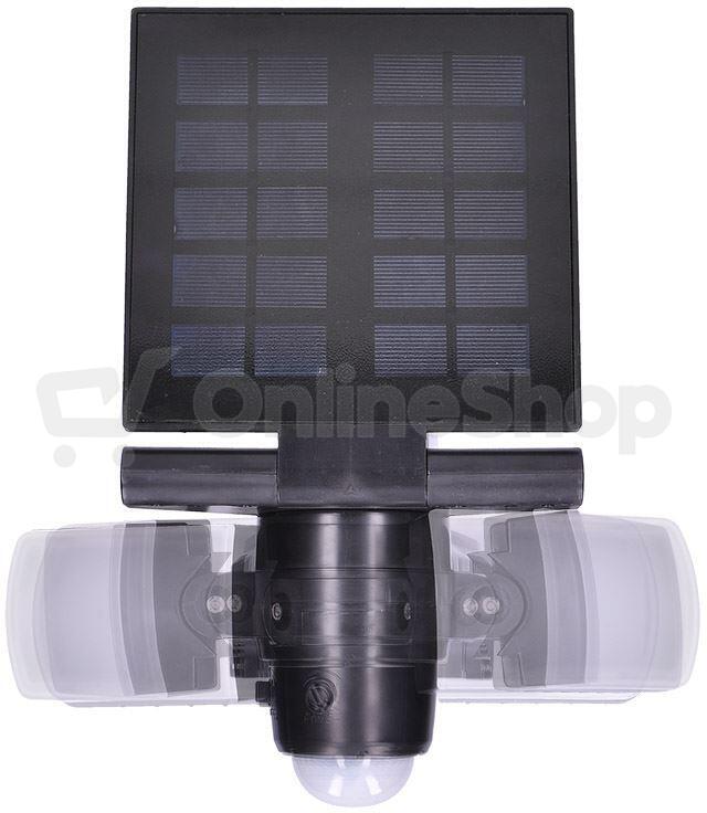Solight LED solární osvětlení se senzorem, 8W, 600lm, Li-on, černá