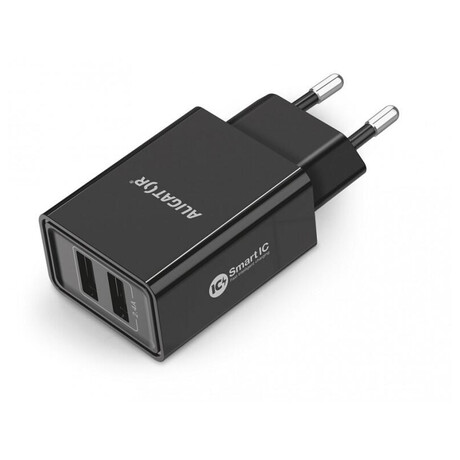 Aligator CD ALI s 2xUSB výstupem, 2,4A, smart IC, černá