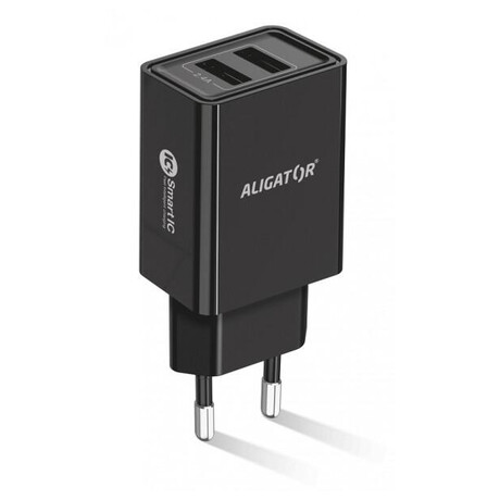 Aligator CD ALI MicroUSB 2xUSB výst. 2,4A, smart IC, černá