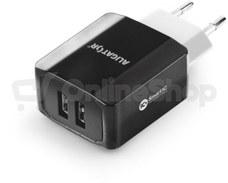 Aligator CD ALI MicroUSB 2xUSB výst. 3.4A, smart IC, černá