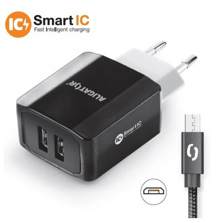 Aligator CD ALI MicroUSB 2xUSB výst. 3.4A, smart IC, černá