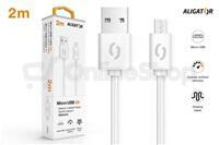 Datový kabel ALIGATOR 2A micro USB 2m, bílý