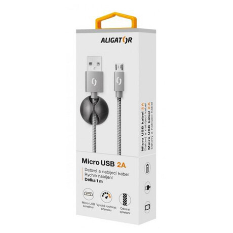 Aligator PREMIUM 2A, Micro USB šedý (foto 4)
