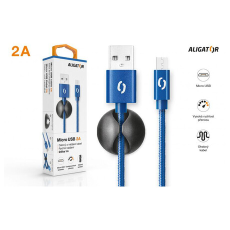 Aligator PREMIUM 2A, Micro USB modrý (foto 5)