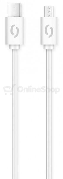 Datový kabel ALIGATOR POWER 3A, USB-C/micro USB 1m bílý