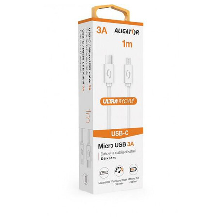 Aligator POWER 3A, USB-C/micro USB 1m&nbsp;bílý (foto 3)