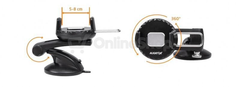 ALIGATOR HA03 Držák do auta s?automatickým uchycením 2v1
