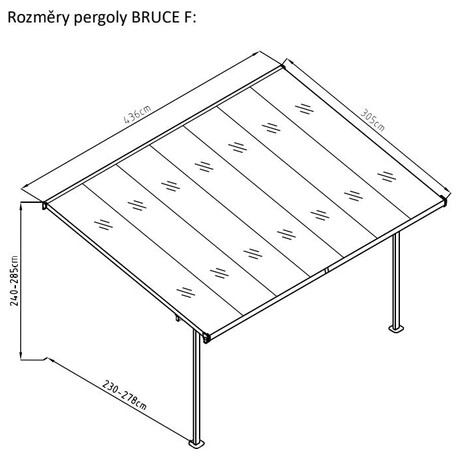 Pergola Rojaplast BRUCE F - ed polykarbont