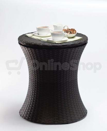 Zahradní stůl Keter Cool Bar Rattan whiskey hnědý