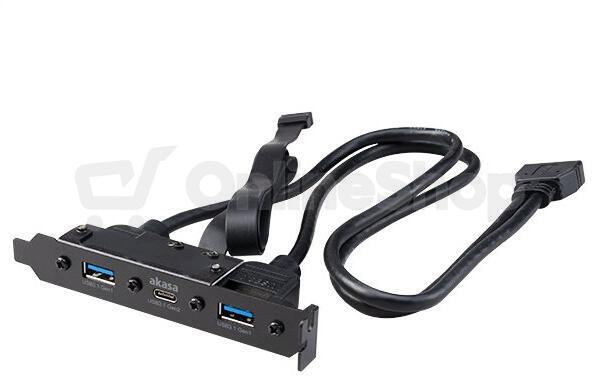 AKASA - USB 3.1 gen 2 typ C a 2xTyp A 3.0 záslepka (AK-CBUB52-50BK)