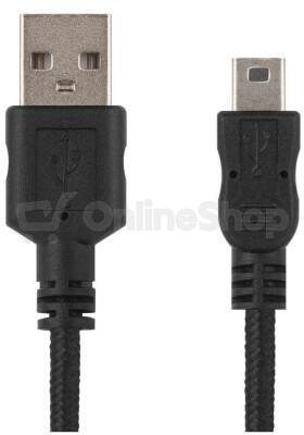 USB kabel EMOS USB 2.0 A/M - mini B/M 2m, černý