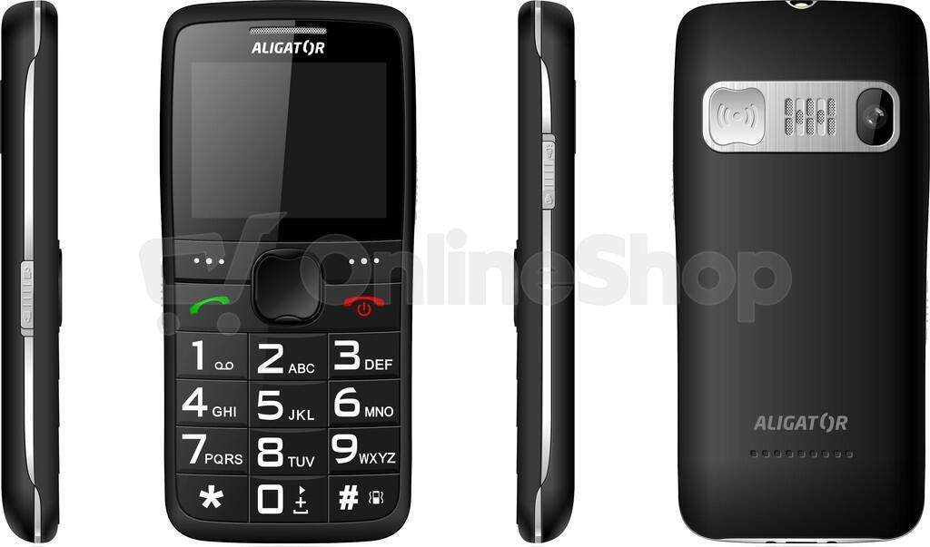 ALIGATOR A675 Senior černý + nabíjecí stojánek