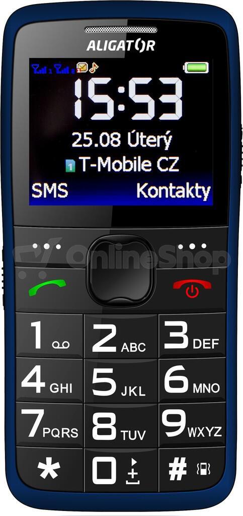 ALIGATOR A675 Senior modrý + nabíjecí stojánek