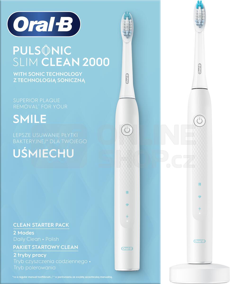 Elektrický zubní kartáček OralB Pulsonic Slim Clean 2000 White