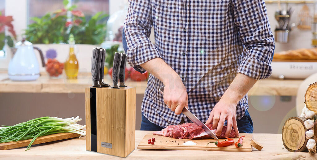 Sada nožů ve stojanu G21 Gourmet Rustic, 5 ks