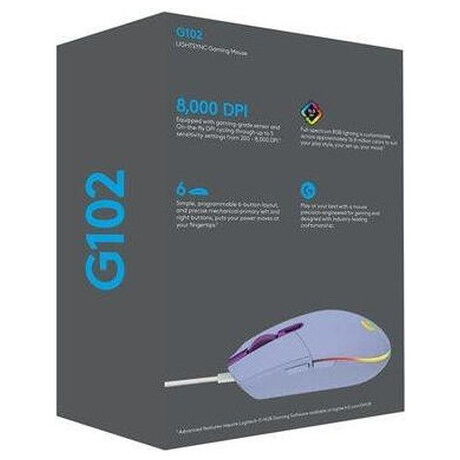 Logitech G102 LIGHTSYNC -&nbsp;LILAC -&nbsp;EER (foto 3)