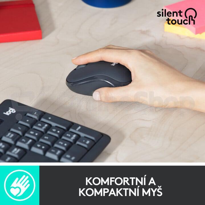 Klávesnice s myší Logitech MK295 Silent, CZ/SK, graphite