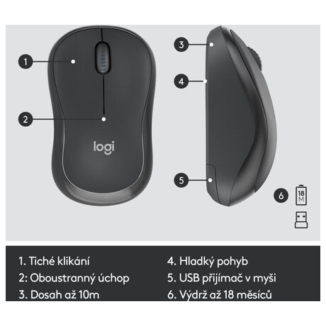 Logitech MK295 Silent, CZ/SK, graphite (foto 11)