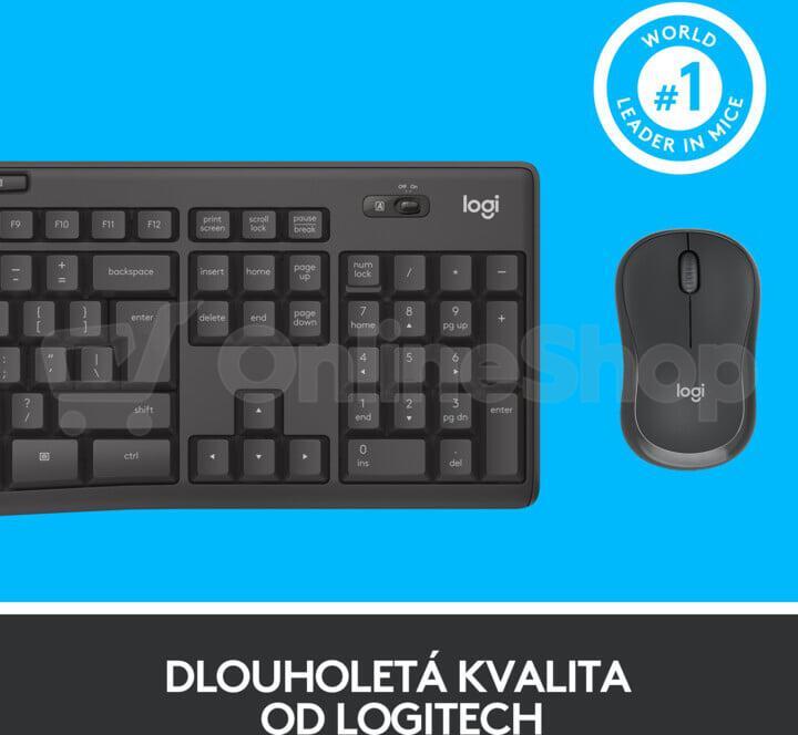 Klávesnice s myší Logitech MK295 Silent, CZ/SK, graphite